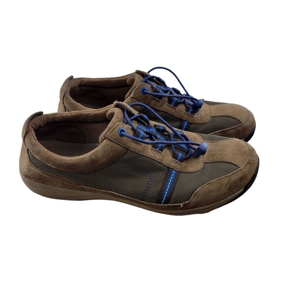 Dansko Sneakers Womens Size 40 9.5-10 Brown Suede Blue Slip On Comfort Shoes - Picture 1 of 7